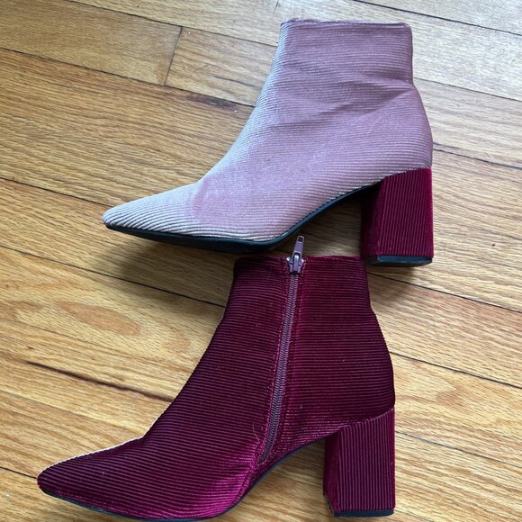 Split Color Bootie Heels - S 6.5 - Picture 2 of 4